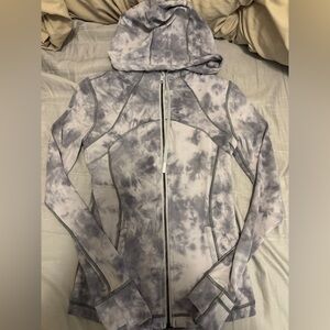 Blue Gray Tie-Dye hooded define jacket